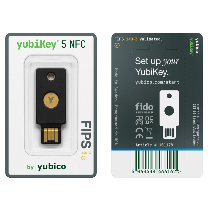 Yubico YubiKey 5 NFC FIPS 140-3 Blister Access Control 5060408466162