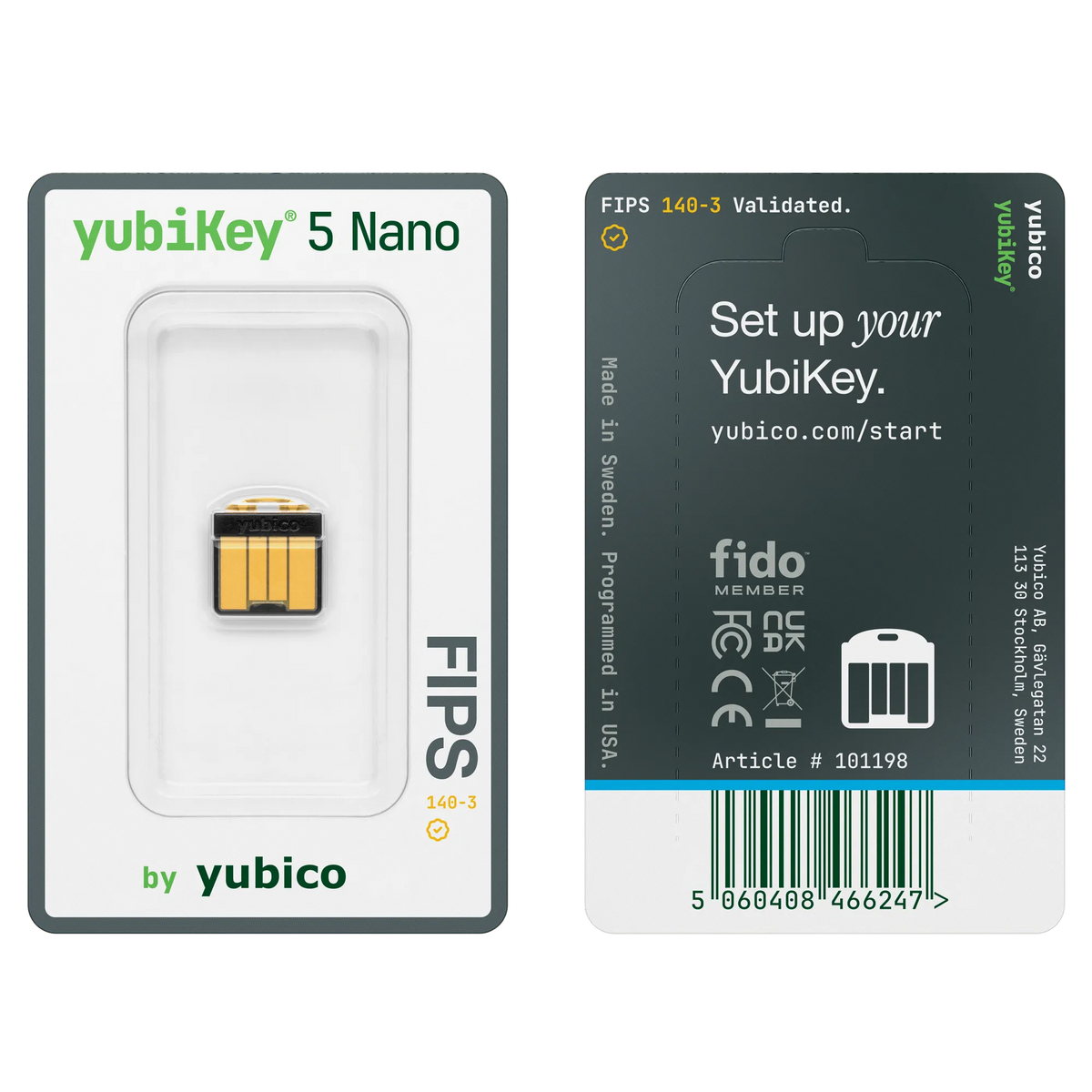 Yubico YubiKey 5 Nano FIPS 140-3 USB-A Network security 5060408466247 (5060408466247)