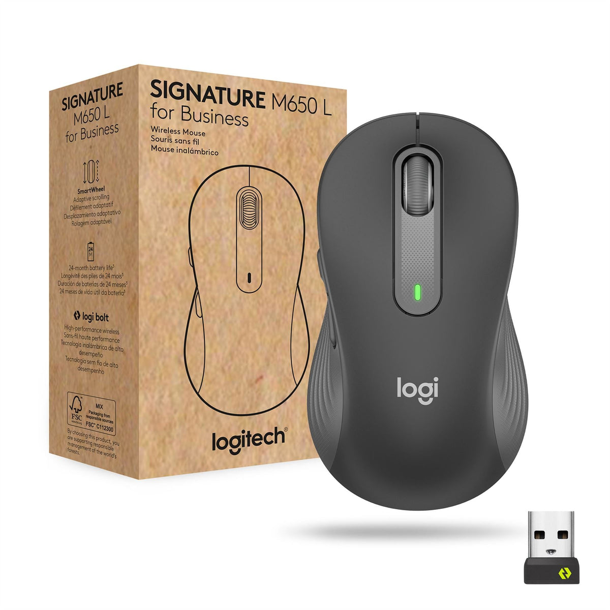 Logitech Signature M650 L for Business Bluetooth Mouse 910-006348 (910-006348)