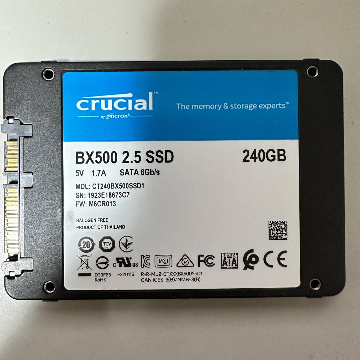 Crucial BX500 240GB 2.5" SATA III SSD CT240BX500SSD1 (CT240BX500SSD1)