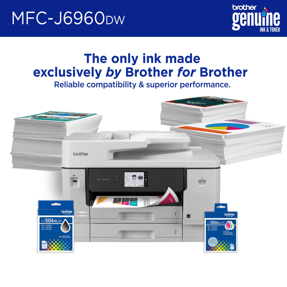 Brother Mfc-J 6960 DW Inkjet Wi-Fi Multifunction Printer MFCJ6960DWRE1 (MFCJ6960DWRE1)