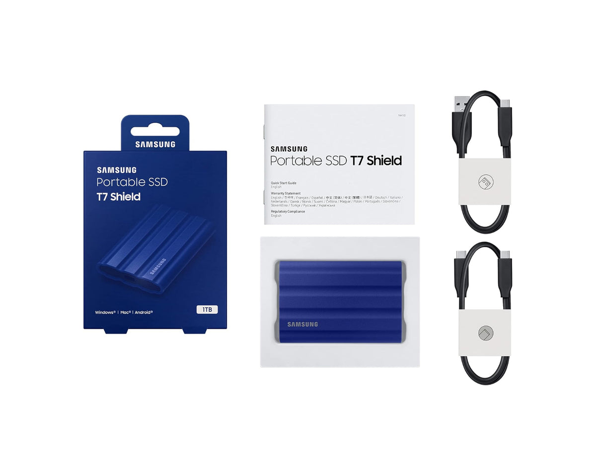 Samsung Portable T7 Shield Blue N 1TB Retail SSD MU-PE1T0R/WW (MU-PE1T0R/WW)