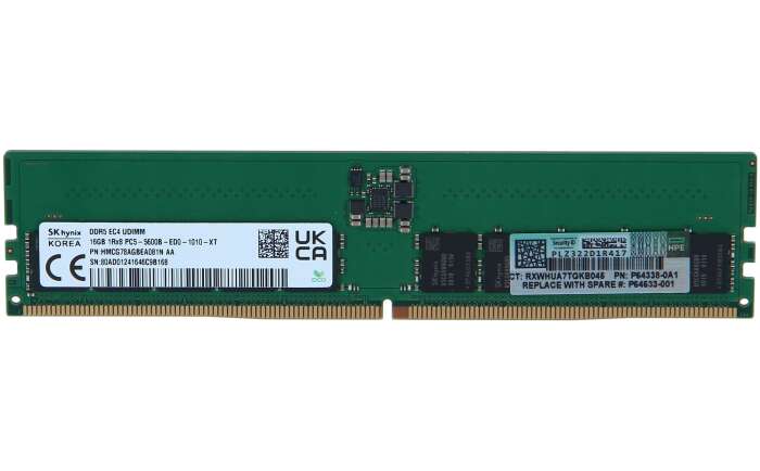 HPE Single Rank x8 CAS-40-39-39 Unbuffered 16GB DIMM Memory P64336-B21