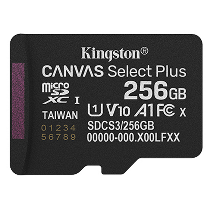 Kingston Canvas Select Plus 256GB microSD Memory Card SDCS3/256GB