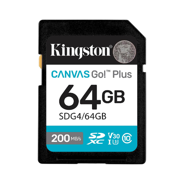 Kingston Sdxc Canvas Go Plus Gen4 64GB Memory Card SDG4/64GB