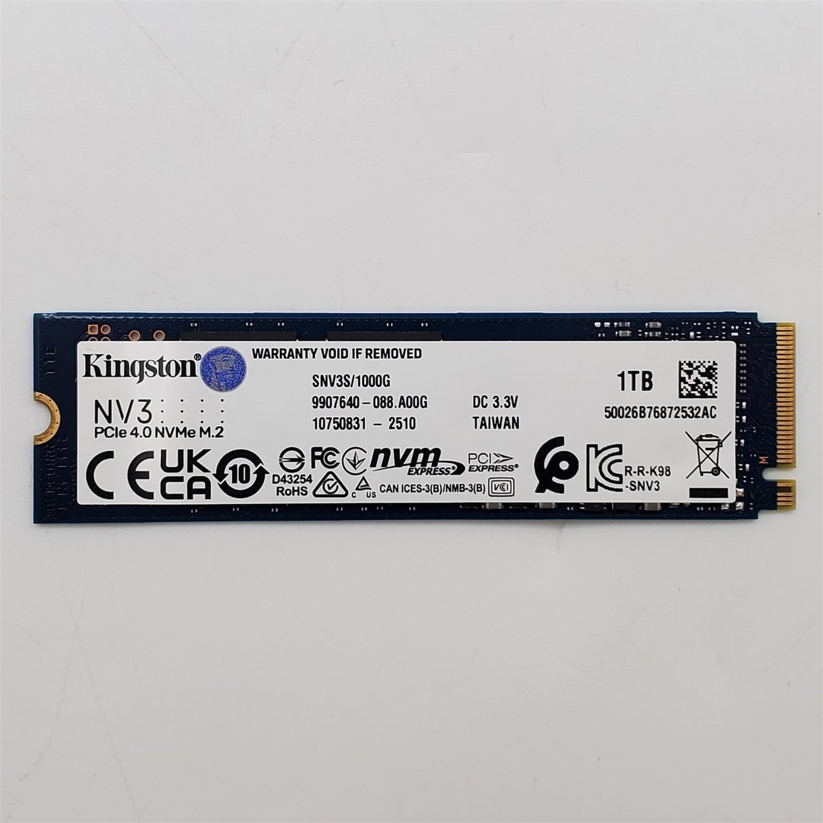 Kingston NV3 1TB PCIe 4.0 NVMe SSD SNV3S/1000G (SNV3S/1000G)