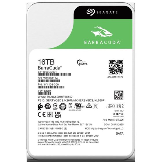 Seagate Barracuda 16TB 3.5" SATA HDD ST16000DM001