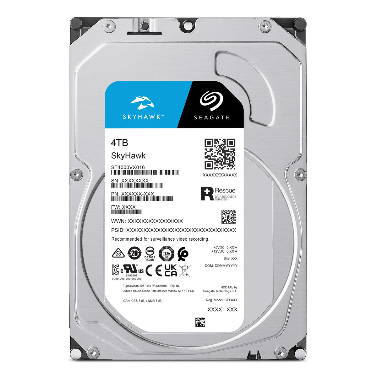 Seagate SkyHawk 4TB 3.5" SATA HDD ST4000VX016 (ST4000VX016)