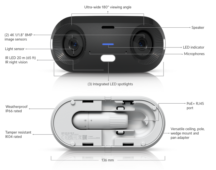 Ubiquiti UniFi G6 180 Network Camera UVC-G6-180-W