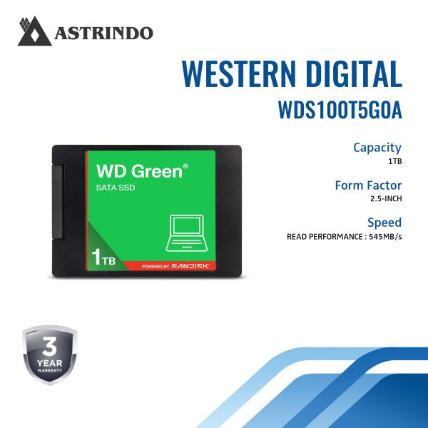 WD Green 1TB 2.5" SATA SSD WDS100T5G0A-00CPT0