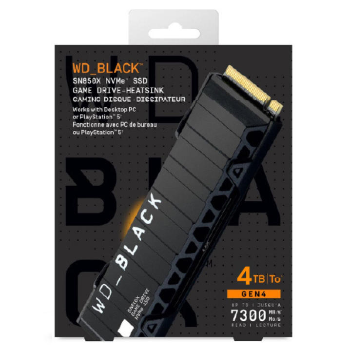 WD_BLACK SN850X Heatsink 4TB SSD WDS400T2XHE