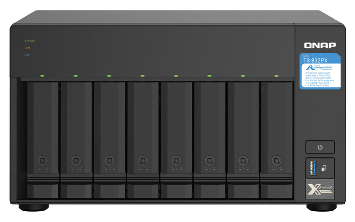 QNAP 8 Bay Desktop SATA Ethernet USB 3.0 NAS TS-832PX-4G
