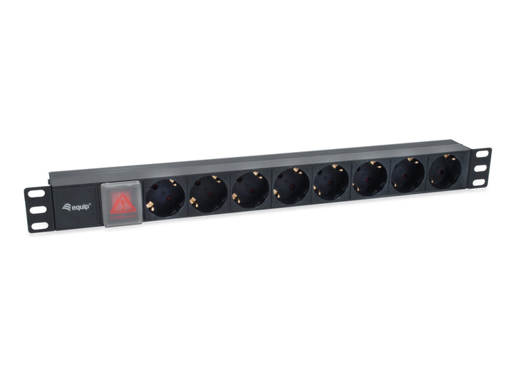 Equip 8xSchuko+Switch->St.IEC320-C14 19" Power Strip 333286