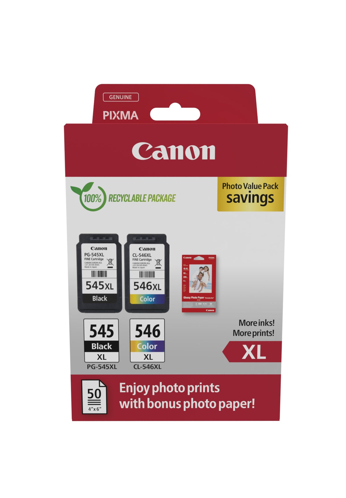 Canon PG-545 XL CL-546 Photo Value Pack Ink Cartridge 8286B011 - Icecat 9f3f79e931f1