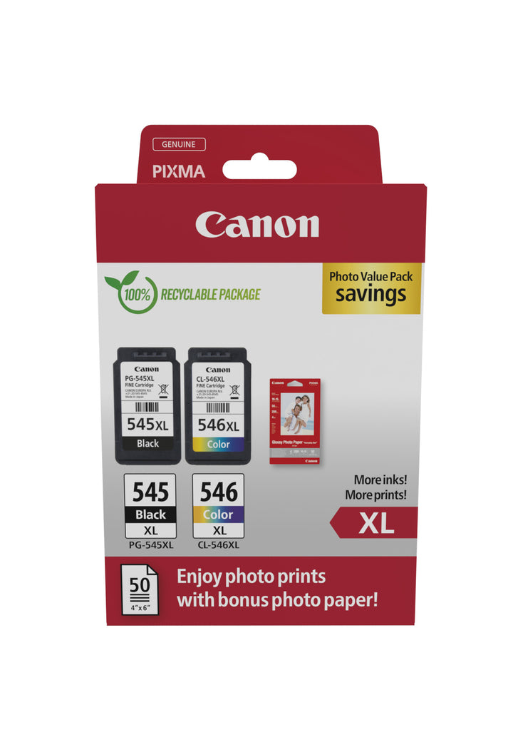 Canon PG-545 XL CL-546 Photo Value Pack Ink Cartridge 8286B011