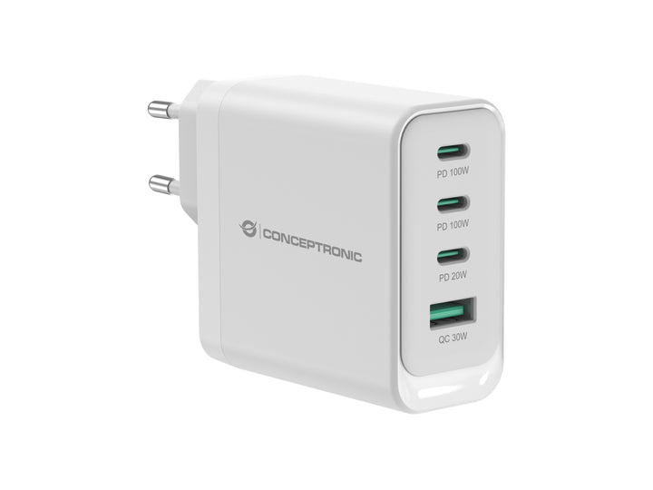 Conceptronic 4-Port 100W GaN USB PD USB-C USB-A Charger ALTHEA22W100