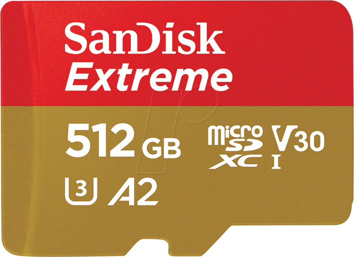 SanDisk Extreme 512GB microSD Memory Card SDSQXAV-512G-GN6MA