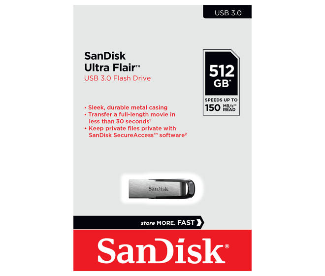 SanDisk Ultra Flair 512GB USB 3.0 USB Flash Drive SDCZ73-512G-G46 - OwnerApprovedWeb 70709303bd7b
