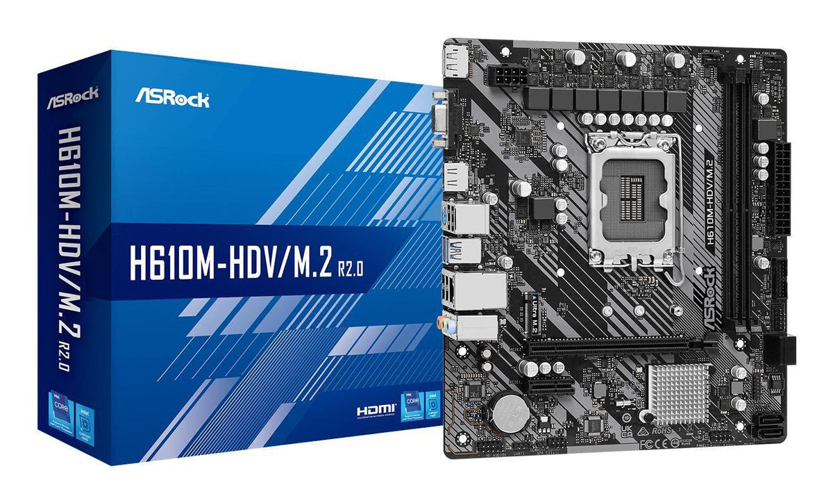 ASRock LGA1700 H610M-HDV/M.2 R2.0 uATX Motherboard 90-MXBJH0-A0UAYZ - OwnerApprovedWeb 93675ec88389