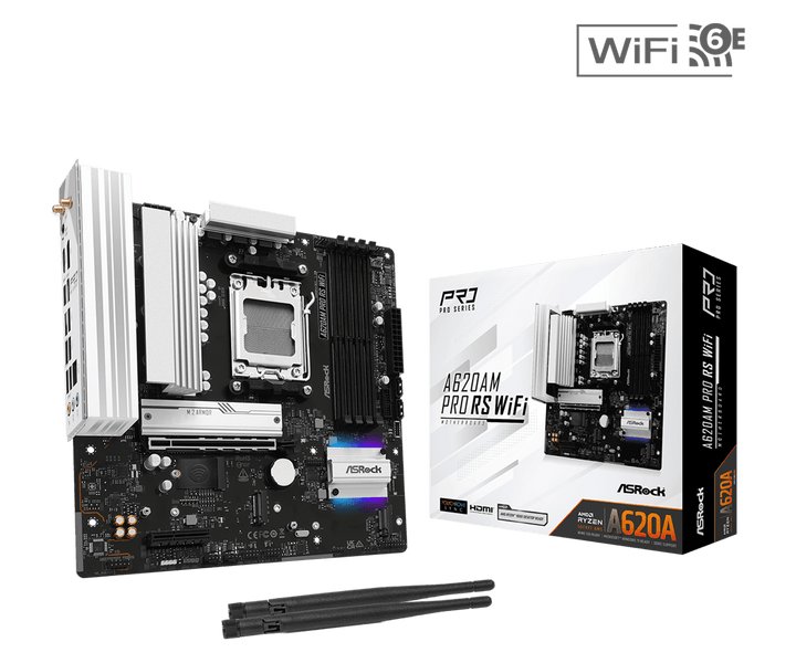 ASRock A620Am Pro Rs Wi-Fi AMD A620A SATA Motherboard 90-MXBSW0-A0UAYZ