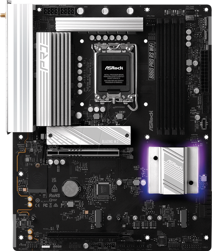 ASRock B860 Pro Rs Wi-Fi LGA 1851 Intel Motherboard 90-MXBRK-A0UAYZ