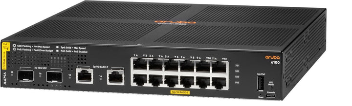 HPE 6100 12g Class4 2g/2Sfp+ 139W PoE Ethernet USB-C Switch JL679A#ABB